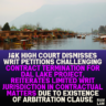 J&K High Court Dismisses Writ Petitions Challenging Contract Termination for Dal Lake Project, Reiterates Limited Writ Jurisdiction in Contractual Matters Due to Existence of Arbitration Clause