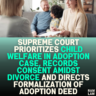 Supreme Court Prioritizes Child Welfare in Adoption Case, Records Consent Amidst Divorce and Directs Formalization of Adoption Deed