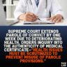 Supreme Court Extends Parole of Convict by One Week Due to Deteriorating Health, Orders Inquiry into the Authenticity of Medical Certificate—"Health Issues Must Be Scrutinized to Prevent Misuse of Parole Provisions."