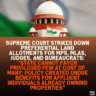 Supreme Court Strikes Down Preferential Land Allotments for MPs, MLAs, Judges, and Bureaucrats: "State Cannot Favor Privileged Few at Cost of Many; Policy Created Undue Benefits for Affluent Individuals Already Owning Properties"