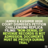 Jammu & Kashmir High Court Dismisses Petition Challenging Replica Filing: "Non-Denial of Revenue Records Is Not Admission; Documents Must Be Proven During Trial"