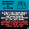 Bombay High Court Issues Notice for Prima Facie Misconduct Under Advocates Act and Contempt of Court, Following Representation Shift After Advocate Assured the Court She Would Argue the Matter the Following Day