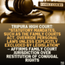 Tripura High Court: "Statutory Mandates, Such as the Family Courts Act, Override Personal Laws Unless Explicitly Excluded by Legislation" – Affirms Family Court Jurisdiction Over Restitution of Conjugal Rights