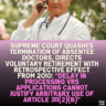 Supreme Court Quashes Termination of Absentee Doctors, Directs Voluntary Retirement with Retrospective Effect from 2010: “Delay in Processing VRS Applications Cannot Justify Arbitrary Use of Article 311(2)(b)”