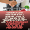 Supreme Court Reaffirms Strict Interpretation of Section 53A of the Transfer of Property Act: "Part-Performance Is Contingent on Fulfilling All Preconditions"