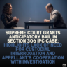 Supreme Court Grants Anticipatory Bail in Section 306 IPC Case: Highlights Lack of Need for Custodial Interrogation and Appellant’s Cooperation with Investigation