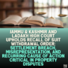 Jammu & Kashmir and Ladakh High Court Upholds Recall of Suit Withdrawal Order: Settlement Breach, Misrepresentation, and Recurring Cause of Action Critical in Property Disputes