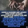 Jammu & Kashmir and Ladakh High Court Acquits Appellants in Abduction and Rape Case: Holds That "Prosecutrix's Testimony Not of Sterling Quality," Cites Inconsistencies, Lack of Corroboration, and Procedural Lapses in Investigation