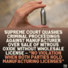 Supreme Court Quashes Criminal Proceedings Against Manufacturer Over Sale of Nitrous Oxide Without Wholesale License – “No Violation When Both Parties Hold Manufacturing Licenses”