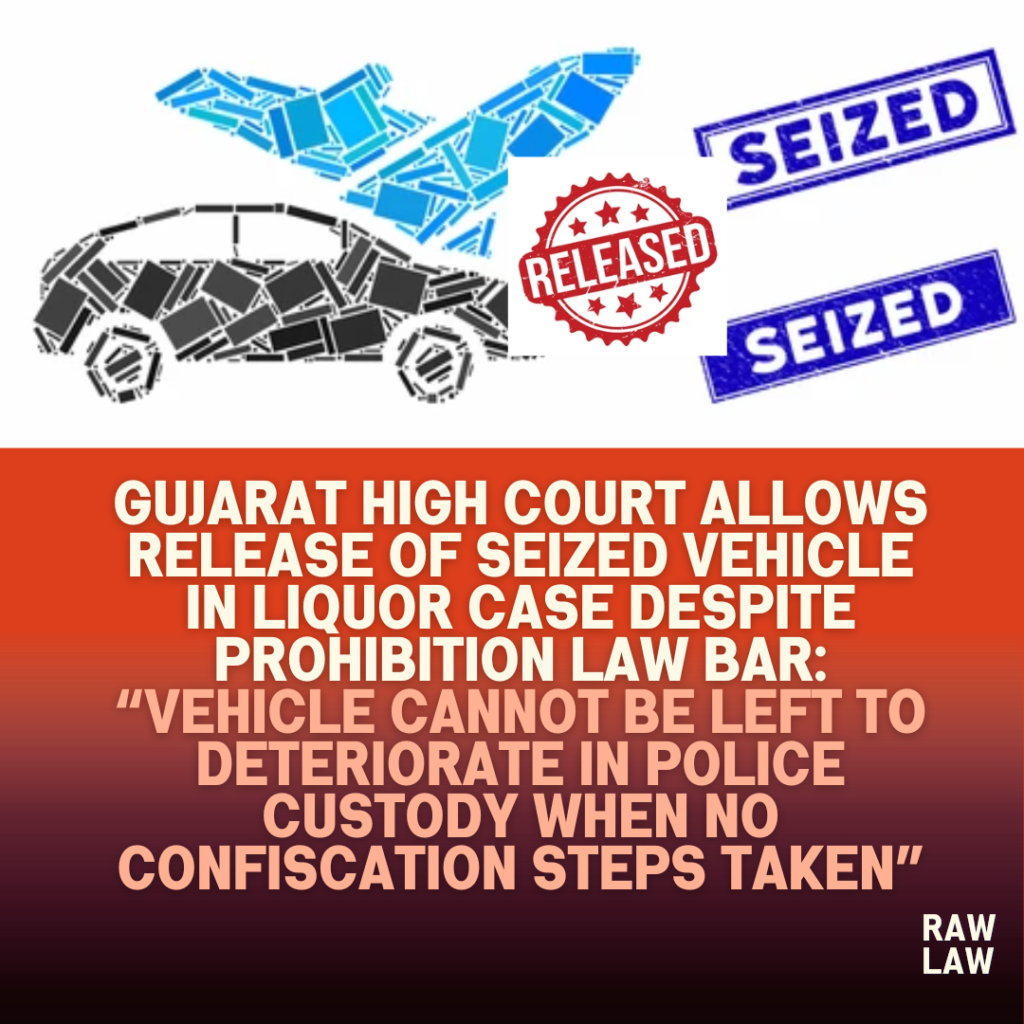 release of seized vehicle