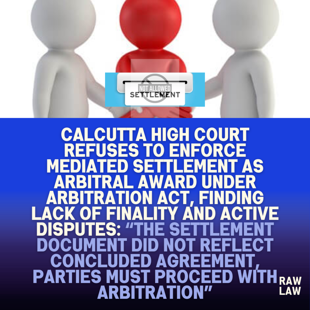 non enforcement of mediated settlement