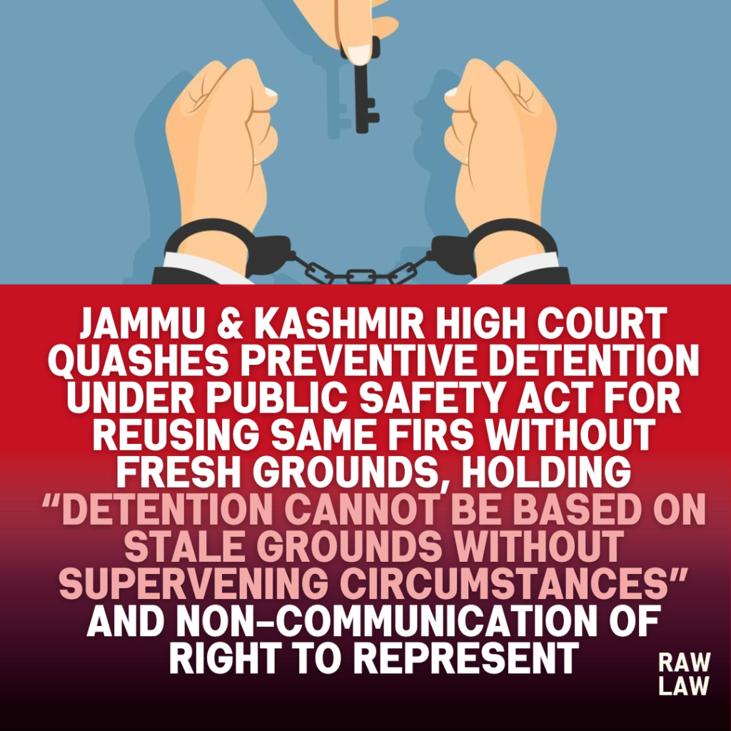 quashed preventive detention