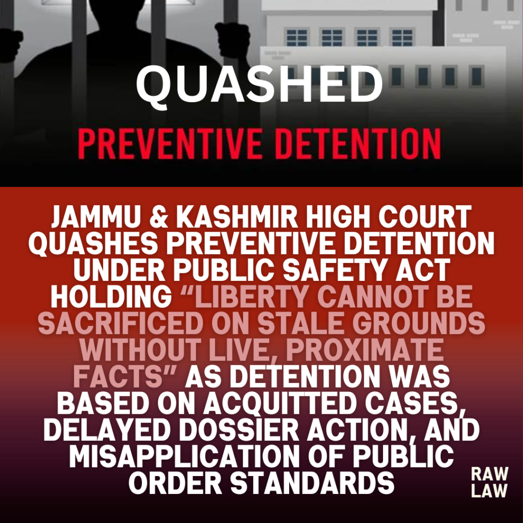 quashed preventive detention
