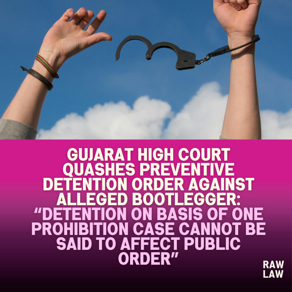quashes preventive detention