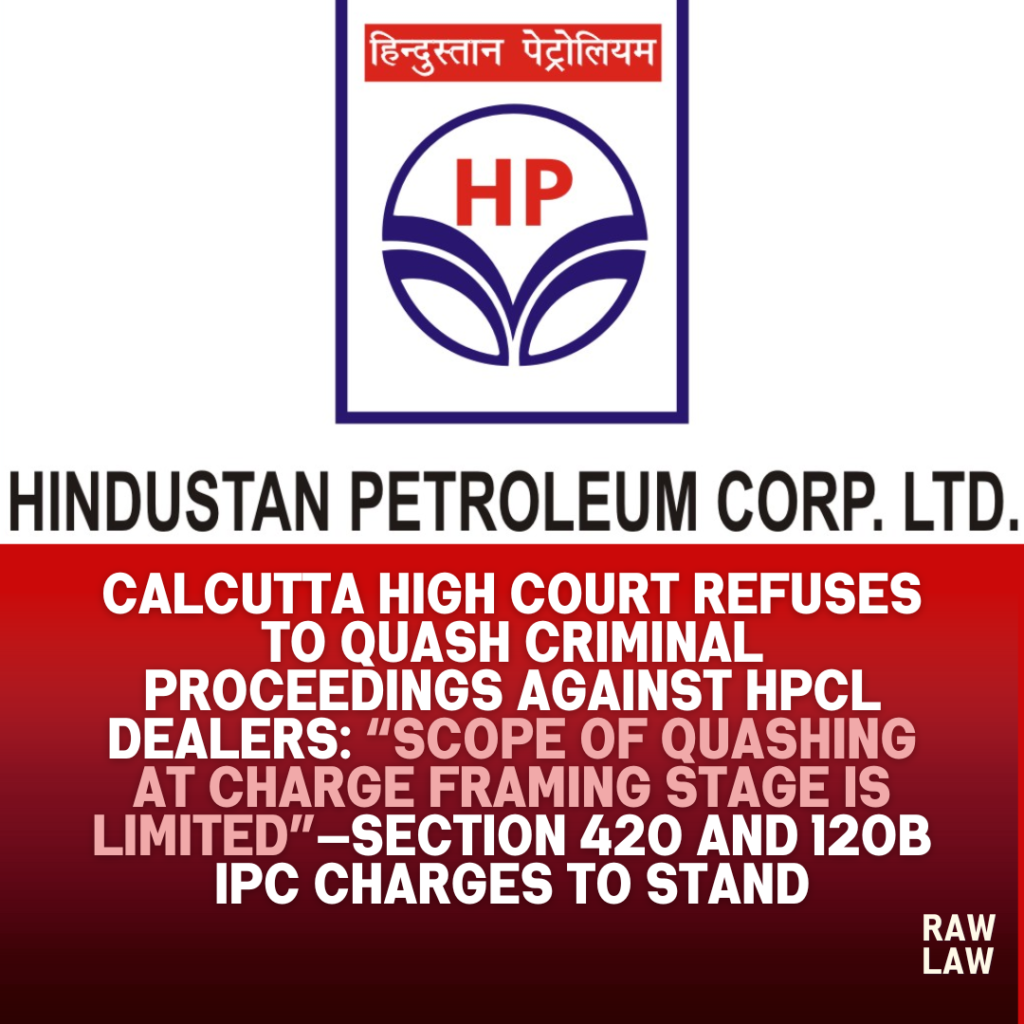 hpcl, quashing of charhges