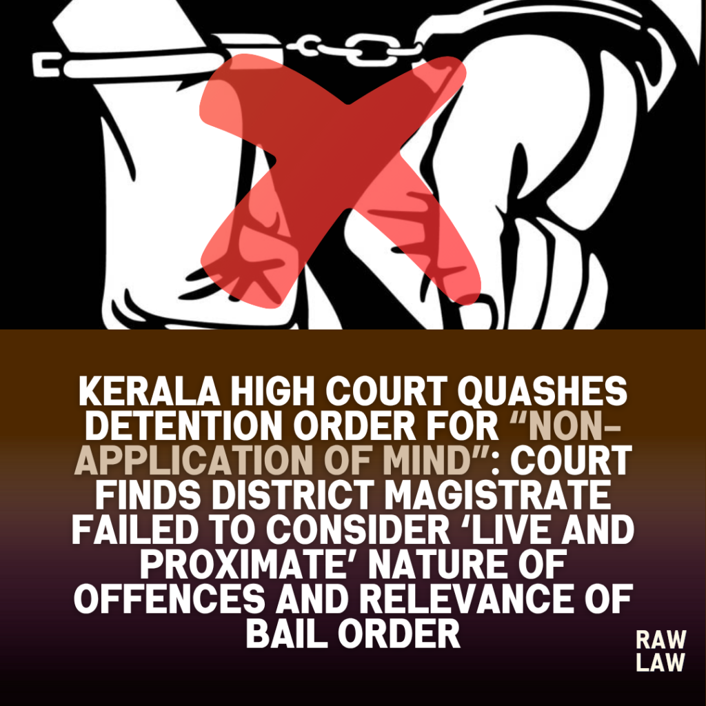 preventive detention quashed