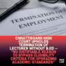 Chhattisgarh-High-Court-Upholds-Termination-of-Lecturer-Without-B.Ed-—-No-Justifiable-Reason-to-Bypass-Eligibility-Criteria-for-Upgrading-Academic-Standards