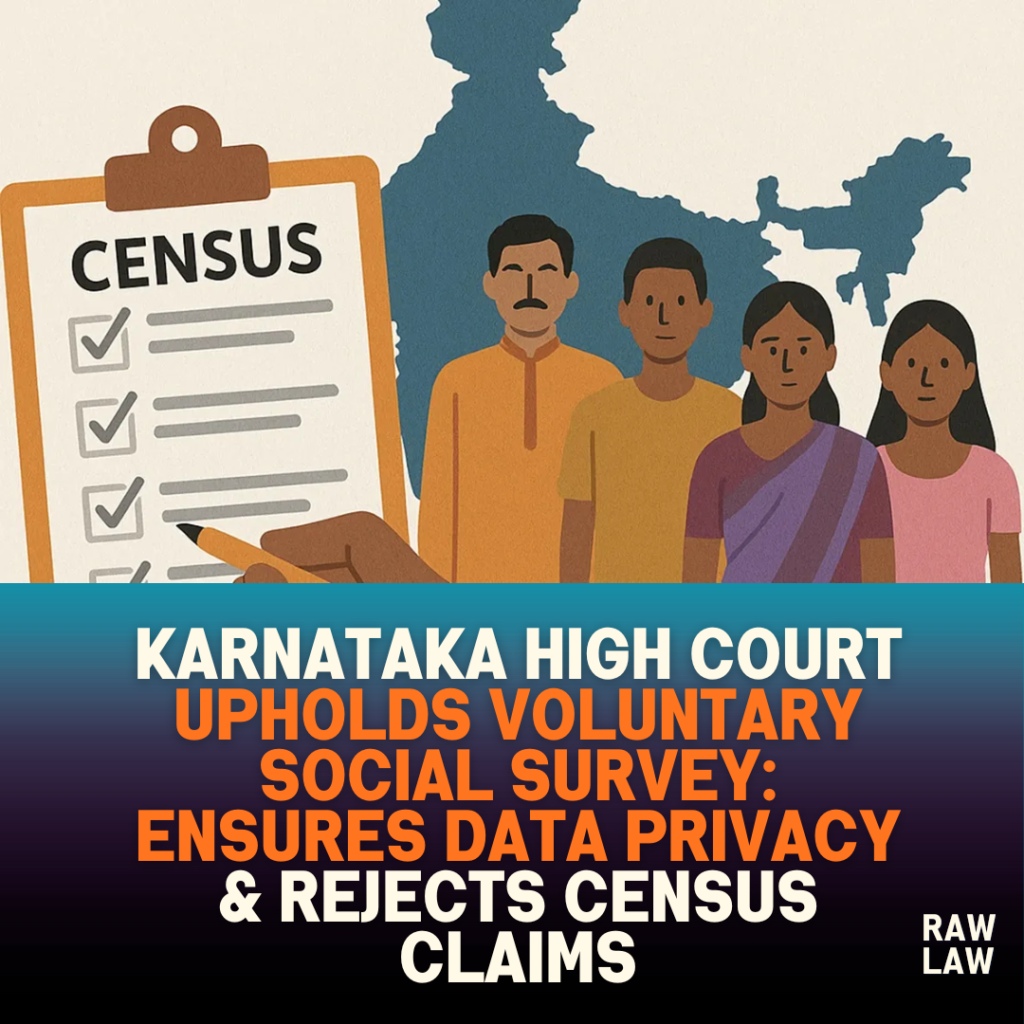Karnataka High Court Upholds Voluntary Social Survey: Ensures Data Privacy & Rejects Census Claims