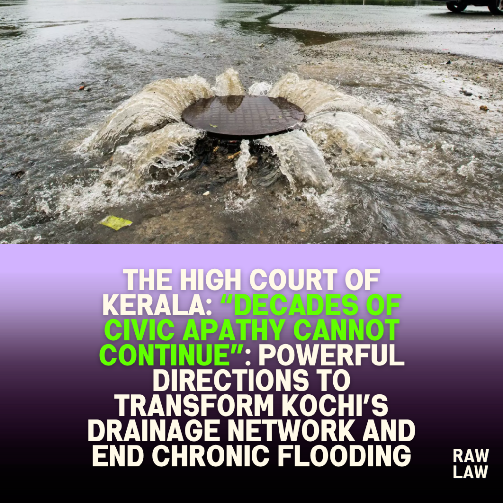 The High Court of Kerala: “Decades of civic apathy cannot continue”: powerful directions to transform Kochi’s drainage network and end chronic flooding
