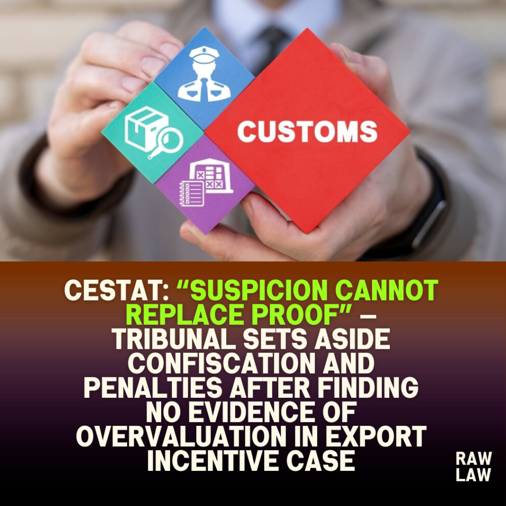 Customs Excise and Service Tax Appellate Tribunal: “Export Is Complete the Moment Goods Cross India’s Borders” — Tribunal Quashes Confiscation and Restores Drawback for Shipments Diverted to Dubai, Rejects Revenue’s Reliance on RBI Circular 1 Customs Excise and Service Tax Appellate Tribunal: “Export Is Complete the Moment Goods Cross India’s Borders” — Tribunal Quashes Confiscation and Restores Drawback for Shipments Diverted to Dubai, Rejects Revenue’s Reliance on RBI Circular