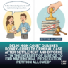 Delhi High Court quashes dowry-cruelty criminal case after settlement and divorce — “In the interest of justice to end matrimonial prosecution, petition allowed" 3 divorce