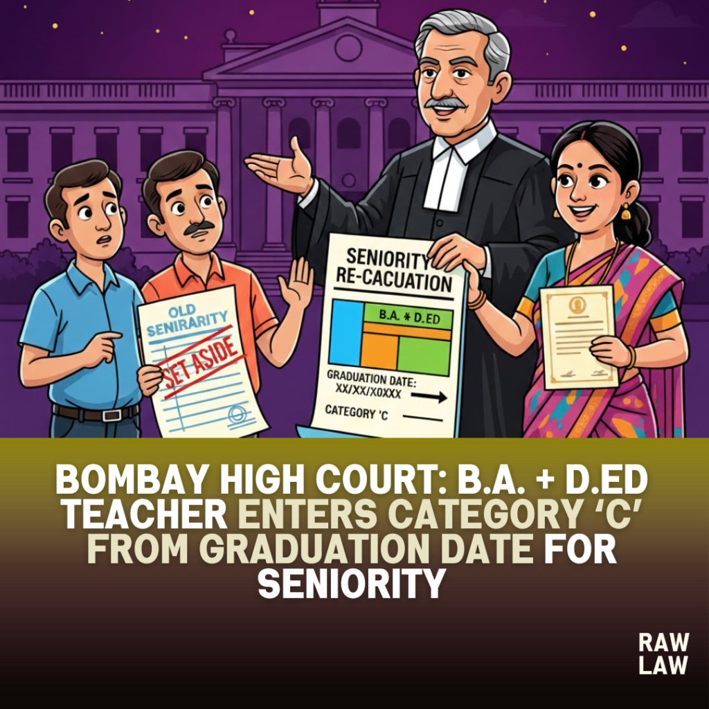 Bombay High Court: B.A. + D.Ed teacher enters Category ‘C’ from graduation date for seniority 6 teacher