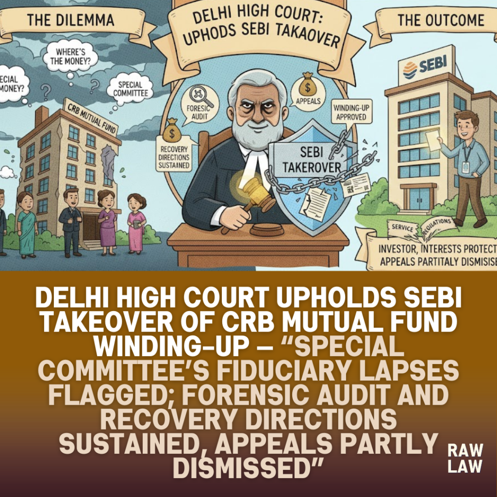 Delhi High Court upholds SEBI takeover of CRB Mutual Fund winding-up — Special Committee’s fiduciary lapses flagged; forensic audit and recovery directions sustained, appeals partly dismissed 1 sebi, crb mutual fund