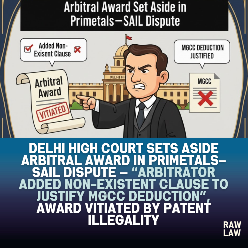 Delhi High Court sets aside arbitral award in Primetals–SAIL dispute — “Arbitrator added non-existent clause to justify MGCC deduction”, award vitiated by patent illegality 1 primetals sail dispute
