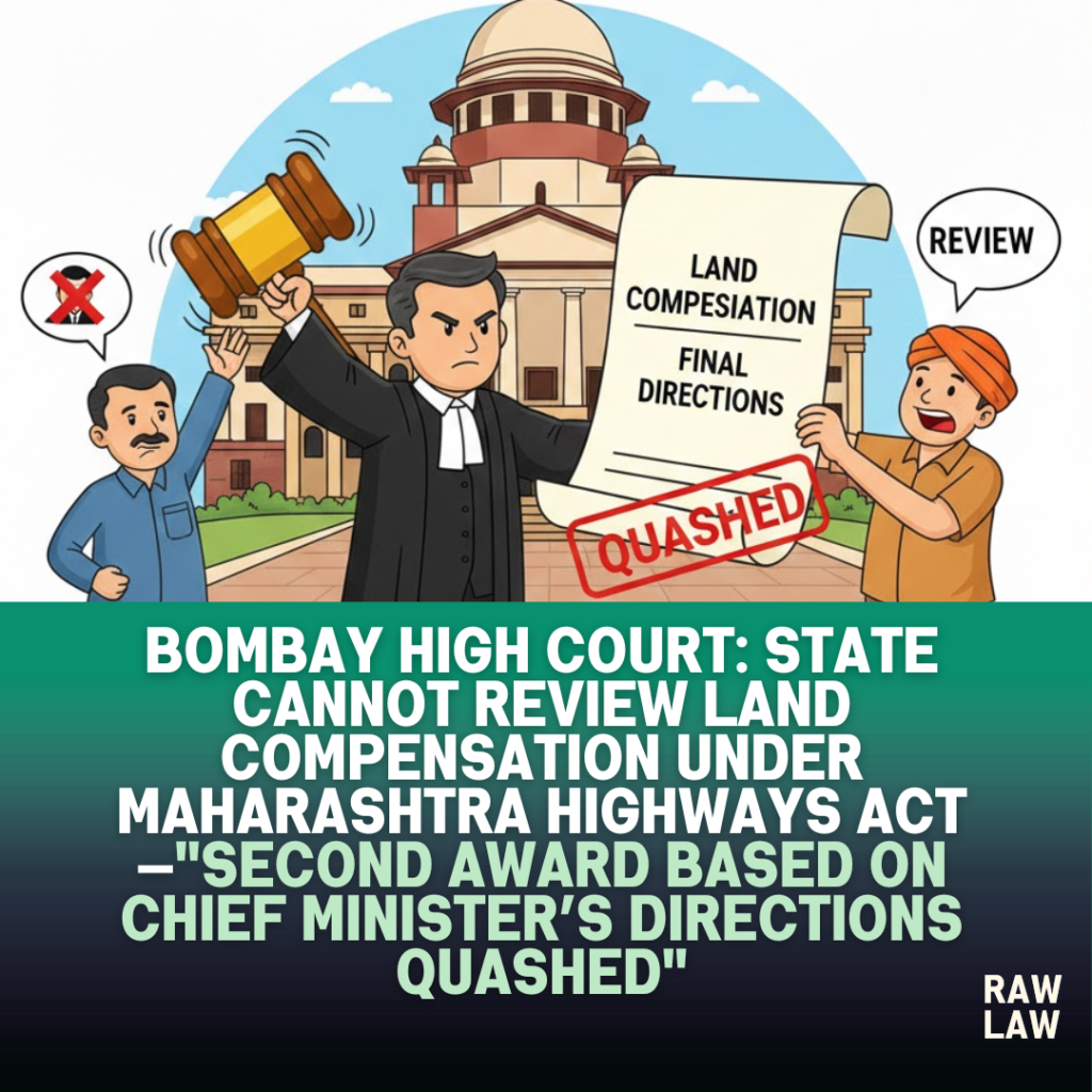 Bombay High Court: State cannot review land compensation under Maharashtra Highways Act—"Second award based on Chief Minister’s directions quashed" 1 land compensation