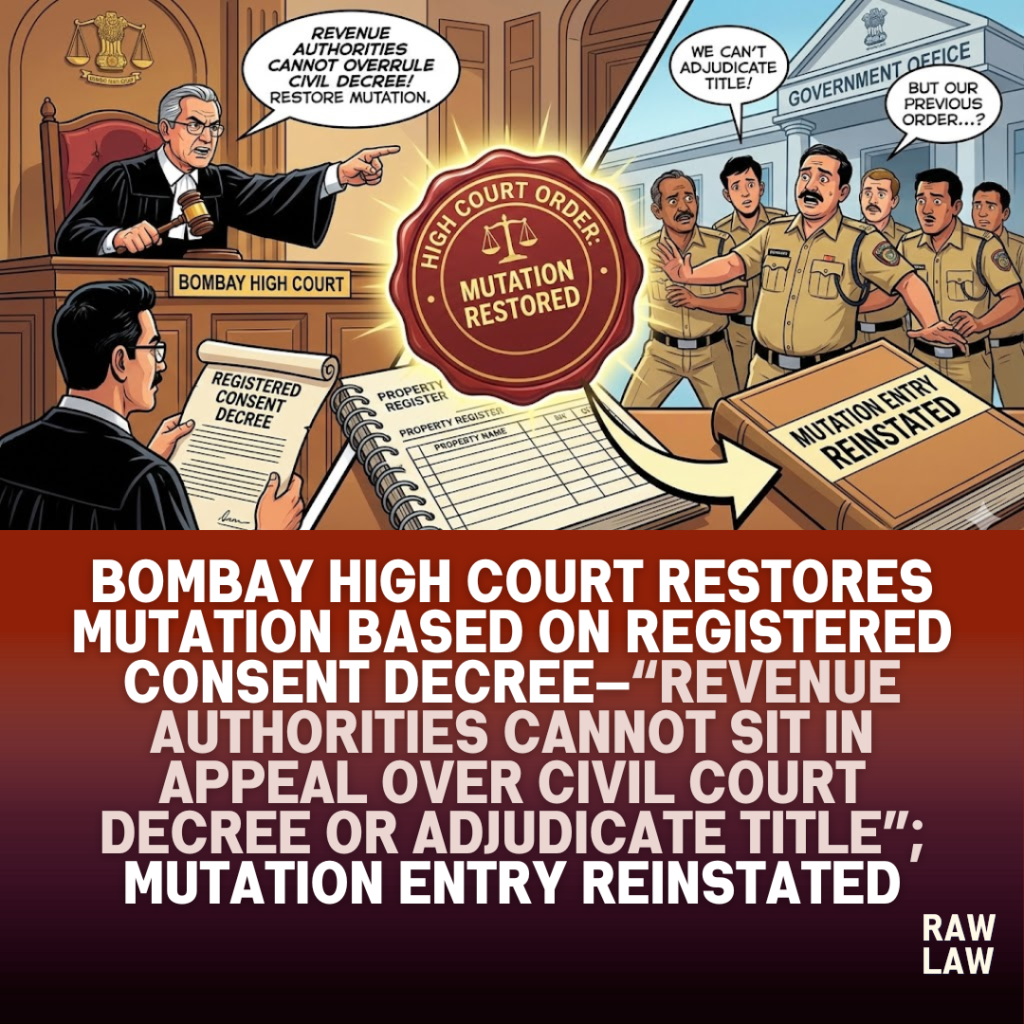 Court restores mutation based on decree.
