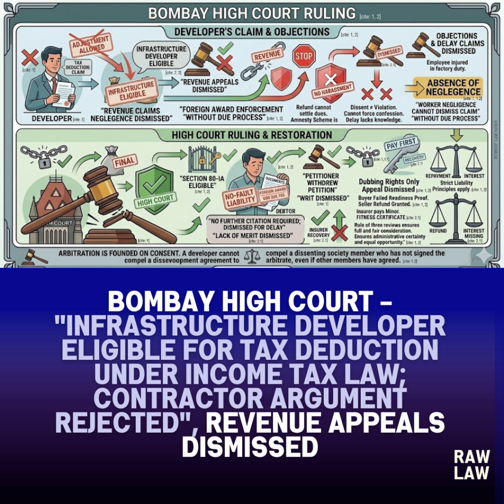 Bombay High Court - "Infrastructure developer eligible for tax deduction under income tax law; contractor argument rejected", revenue appeals dismissed 1 infrastrucuture developer
