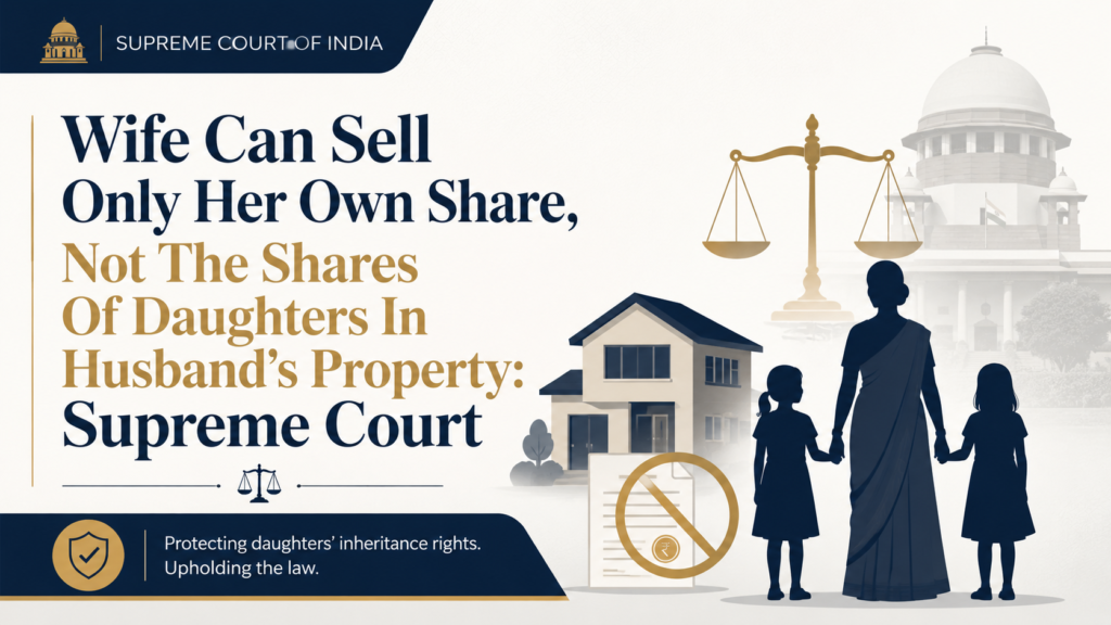 Wife Can Sell Only Her Own Share, Not The Shares Of Daughters In Husband’s Property: Supreme Court