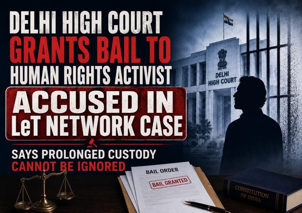 Delhi High Court Grants Bail To Human Rights Activist Accused In LeT Network Case, Says Prolonged Custody Cannot Be Ignored 1 WhatsApp Image 2026 06 10 at 5.31.01 PM