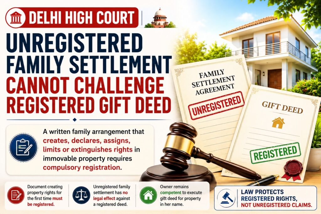 Unregistered Family Settlement Cannot Be Used To Challenge Registered Gift Deed Where The Written Document Creates Property Rights For The First Time: Delhi High Court 1 WhatsApp Image 2026 06 11 at 3.18.32 PM